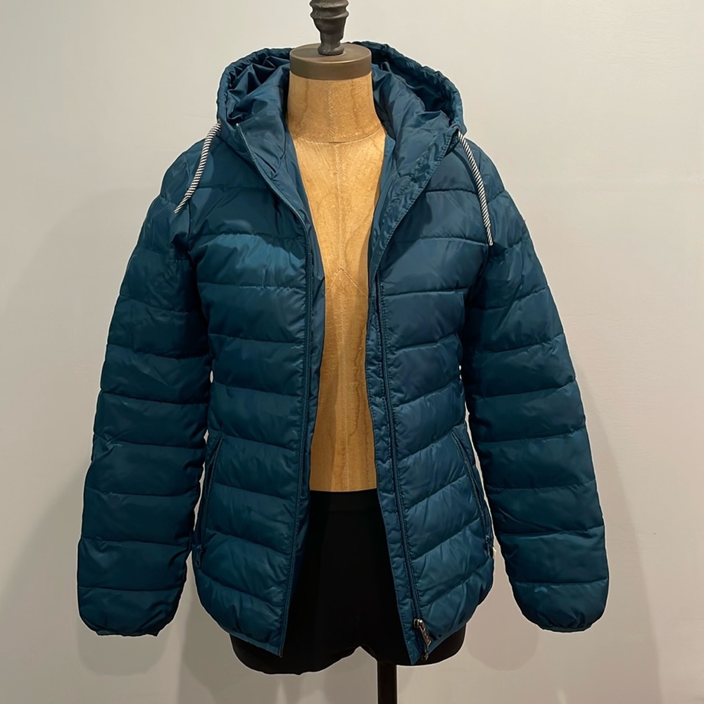 Roxy teal puffer jacket XS (new without tags)
